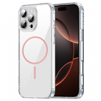 Coque renforcée transparente iPhone 15 Pro Max avec magsafe - Rose