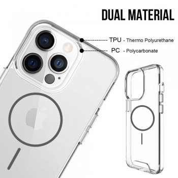 Coque renforcée transparente iPhone 16 Pro Max magsafe - Bleu clair
