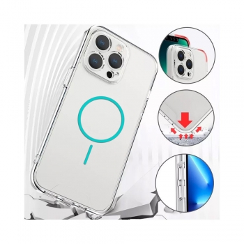 Coque TPU transparente iPhone Air avec magsafe couleur Bleu clair