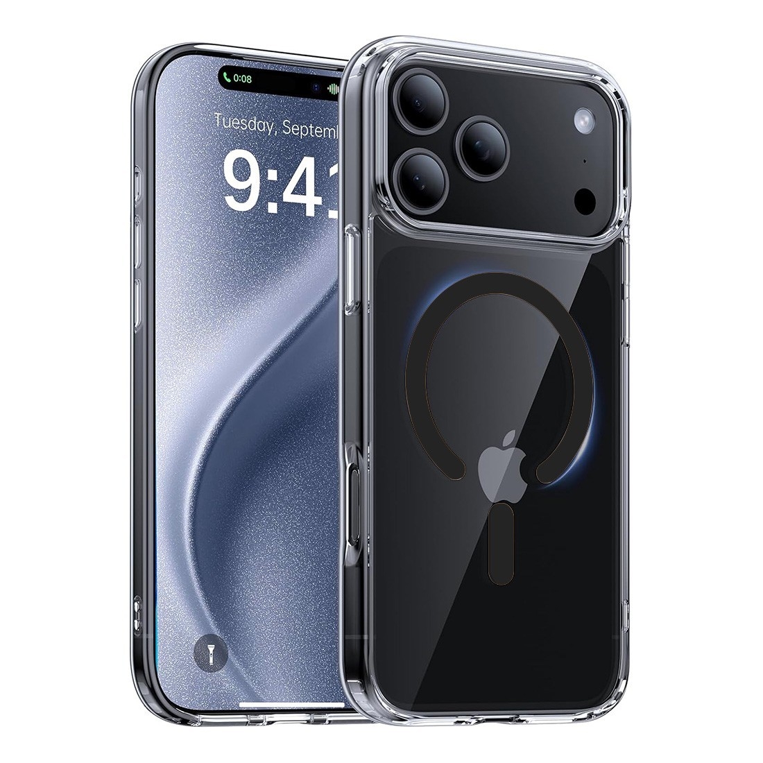 Coque Renforcée transparente iPhone 17 Pro Max avec magsafe Noir