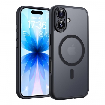 Coque renforcée semi transparente iPhone 17 avec magsafe couleur Noir