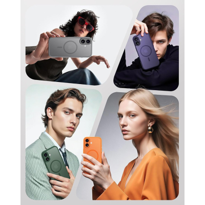 Coque renforcée semi transparente iPhone 17 Pro avec magsafe Gris