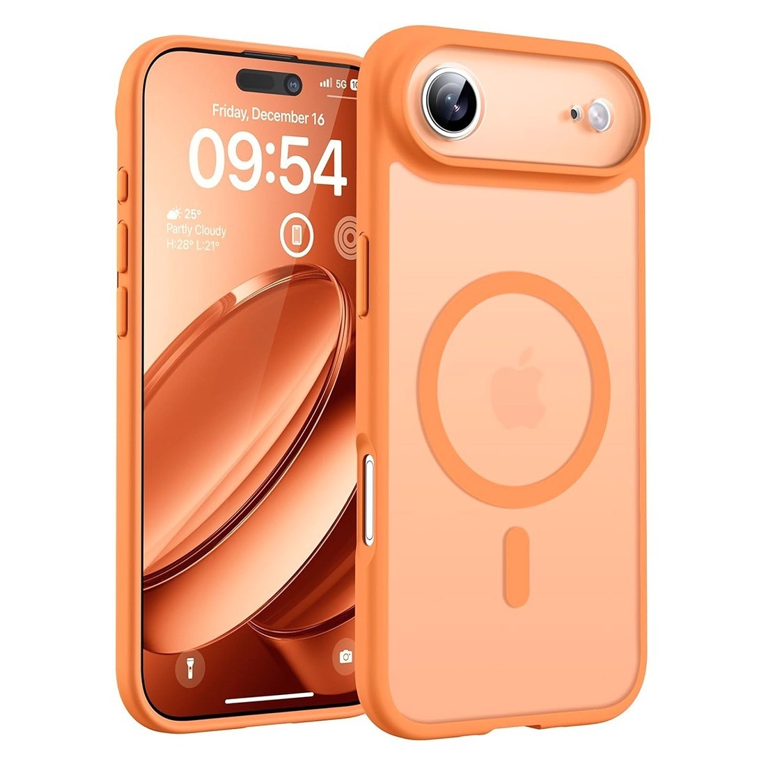 Coque renforcée semi transparente iPhone Air avec magsafe Orange
