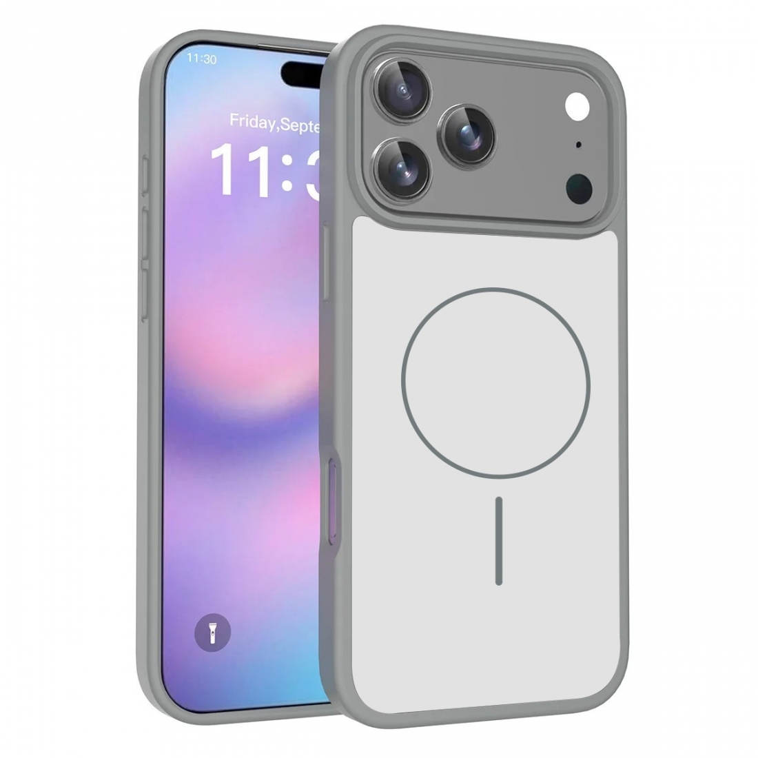 Coque renforcée de couleur iPhone 17 Pro Max avec magsafe couleur Gri