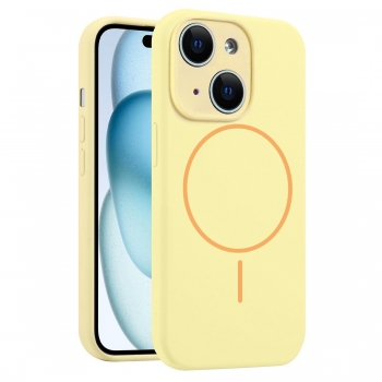 Coque Silicone Moxie BeFluo avec magsafe iPhone 15 - jaune