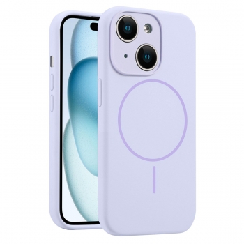 Coque Silicone Moxie BeFluo avec magsafe iPhone 15 Plus - lilas