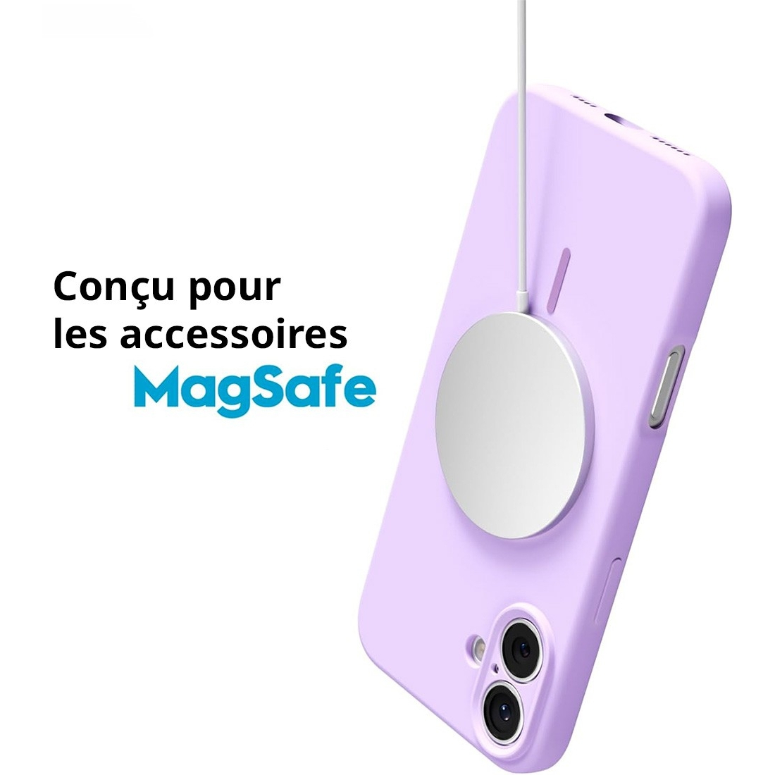 Coque Silicone Moxie BeFluo avec magsafe iPhone 15 Pro Max - rose