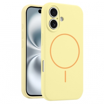 Coque Silicone Moxie BeFluo avec magsafe iPhone 16 Plus - jaune
