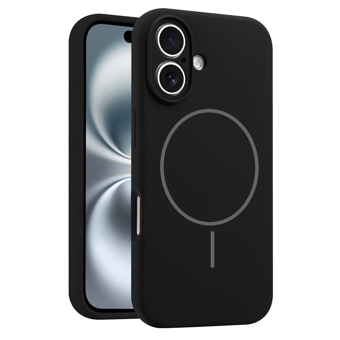 Coque Silicone Moxie BeFluo avec magsafe iPhone 16 Plus - noir