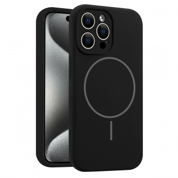 Coque Silicone Moxie BeFluo avec magsafe iPhone 16 Pro - noir