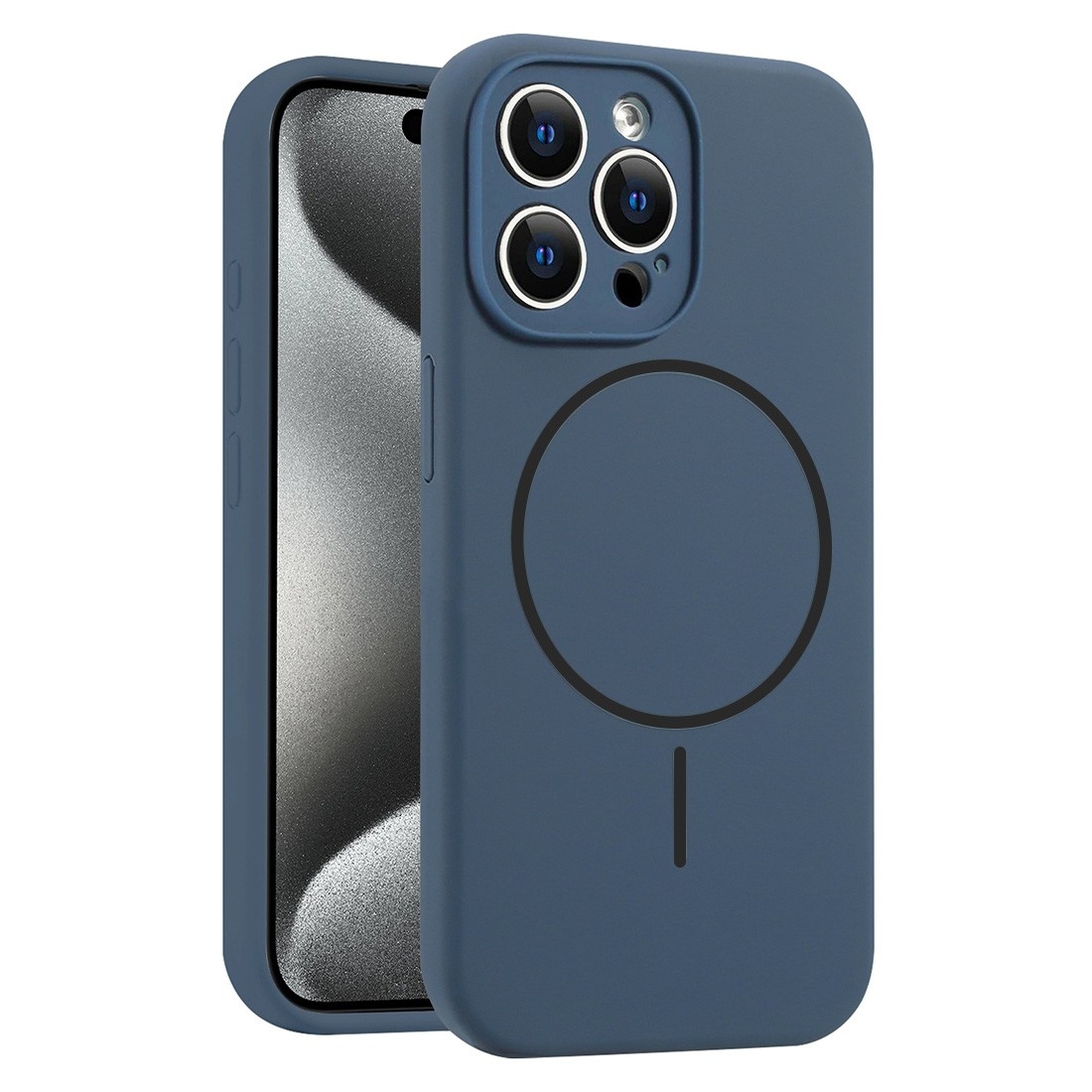 Coque Silicone Moxie BeFluo avec magsafe iPhone 16 Pro Max - bleu fon