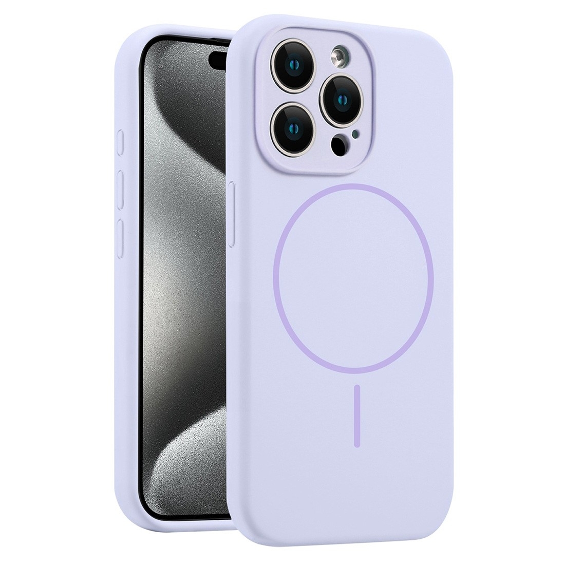 Coque Silicone Moxie BeFluo avec magsafe iPhone 16 Pro Max - lilas
