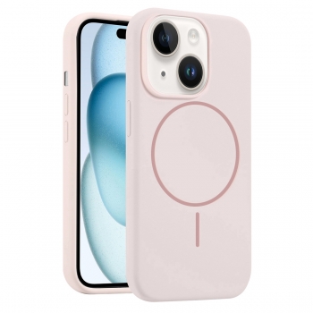 Coque Silicone Moxie BeFluo magsafe iPhone 15 - Rose clair