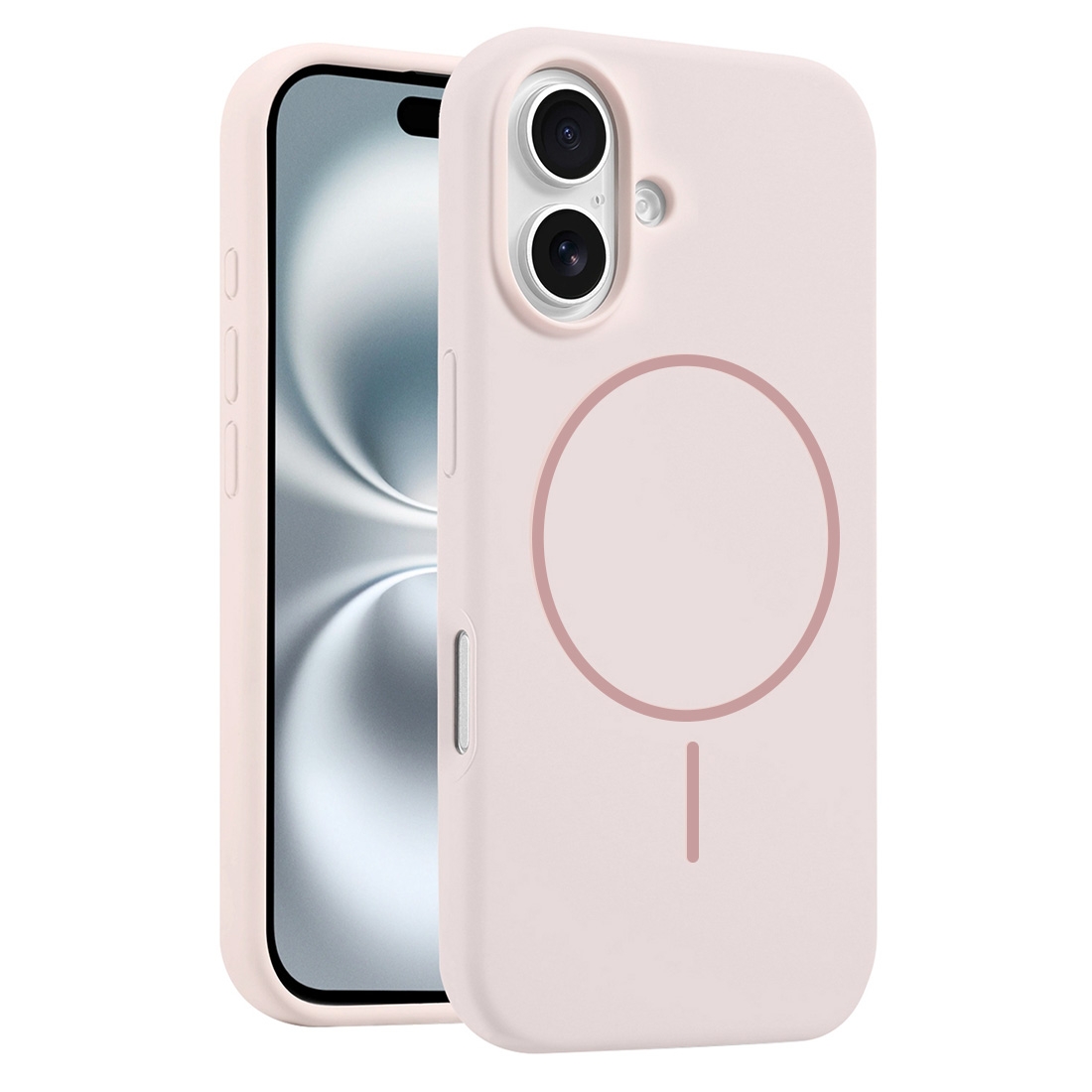 Coque Silicone Moxie BeFluo magsafe iPhone 16 Plus - Rose clair