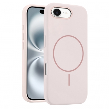 Coque Silicone Moxie BeFluo magsafe iPhone 16E - Rose clair
