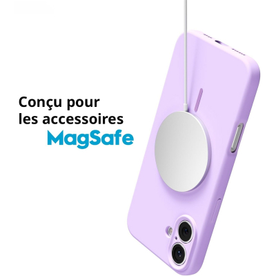 Coque Silicone Moxie BeFluo magsafe iPhone 16 - Rose clair