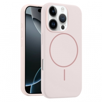 Coque Silicone Moxie BeFluo magsafe iPhone 16 Pro - Rose clair