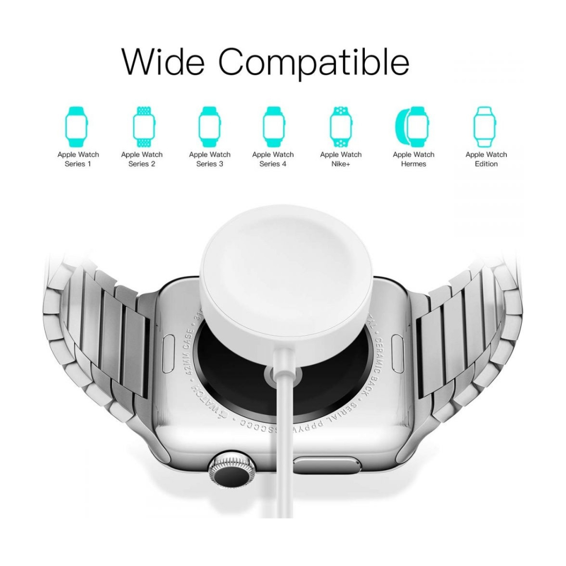 Chargeur à induction pour Apple Watch - Connectique Type-C - Blanc - Sous blister