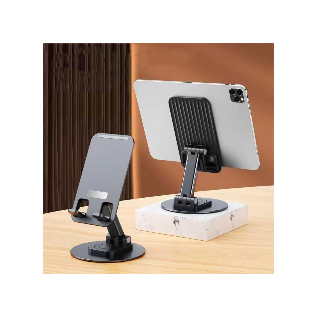Support Téléphone  Bureau Pliable et Rotatif 360°