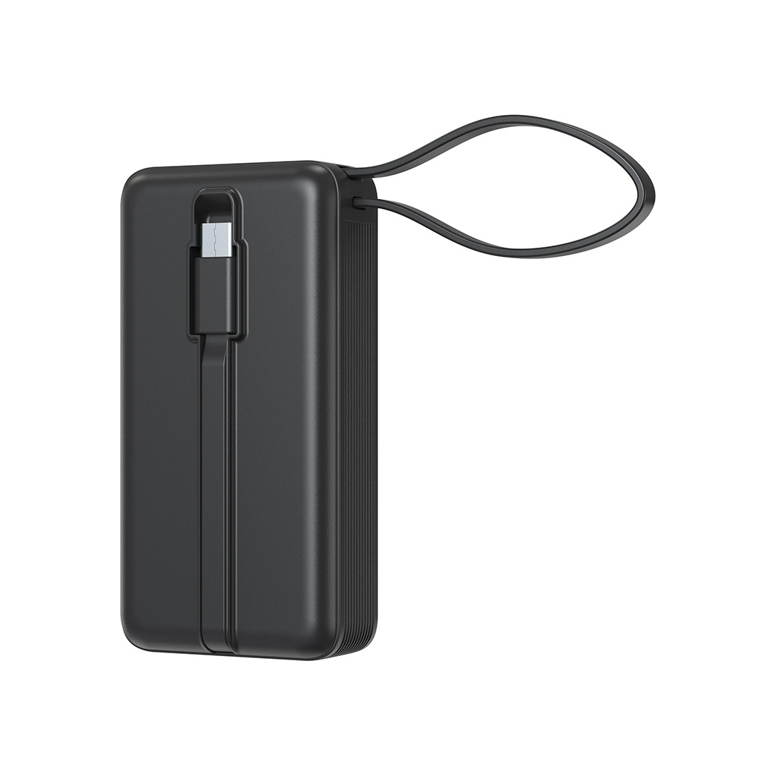 Powerbank 10000 mAh 3 en 1 câbles USB-C et Lightning intégrés - Blanc