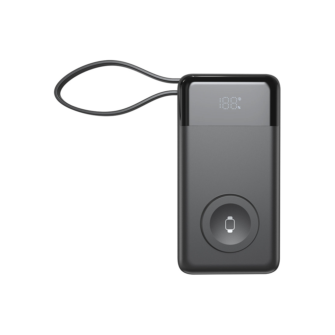Powerbank 10000 mAh 3 en 1 câbles USB-C et Lightning intégrés - Blanc