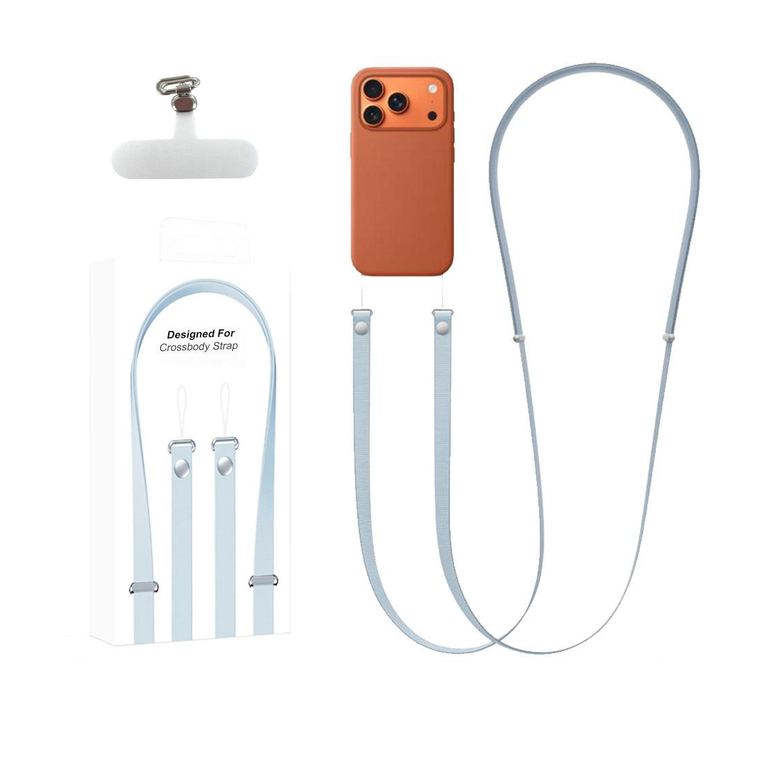 Bandouliere tissé  208 cm pour Smartphone - bleu glacier