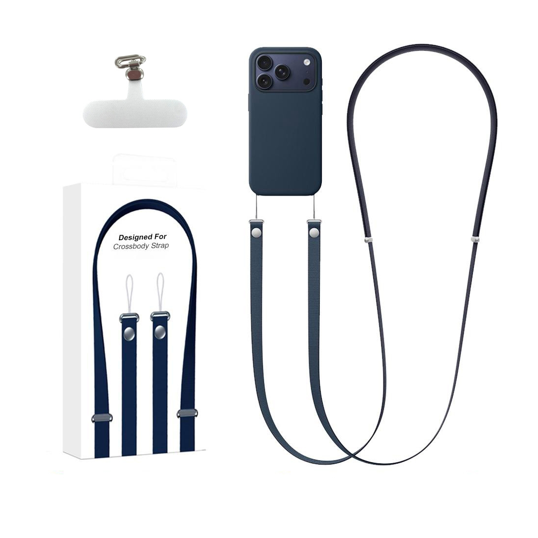 Bandouliere tissé  208 cm pour Smartphone - bleu fonçé