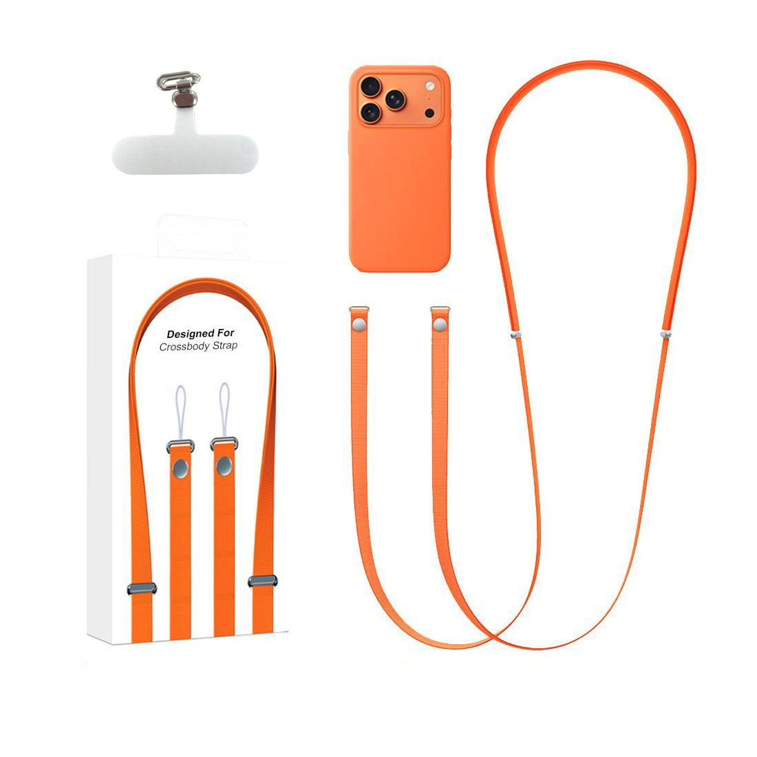 Bandouliere tissé  208 cm pour Smartphone - orange