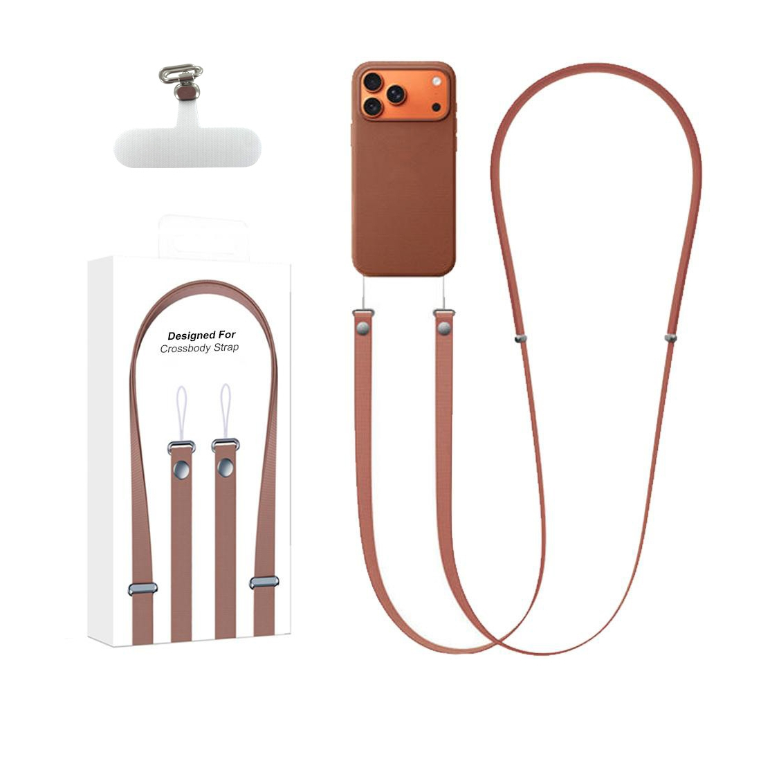 Bandouliere tissé  208 cm pour Smartphone - marron