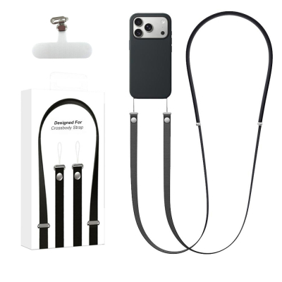 Bandouliere tissé 208 cm pour Smartphone - noir