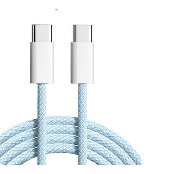 Cable Data Tressé Gamme Nylon POP Type-C vers Type-C - Bleu clair
