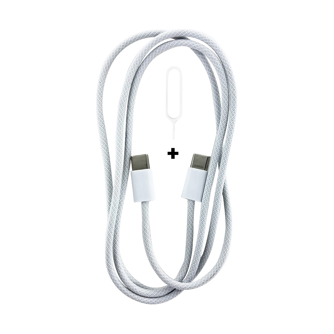 Câble data Nylon POP tressé USB-C vers USB-C 60W - Blanc