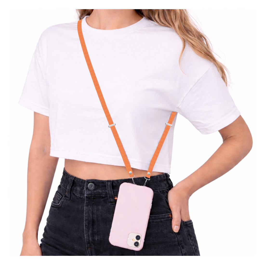 Bandouliere tissé  208 cm pour Smartphone - orange