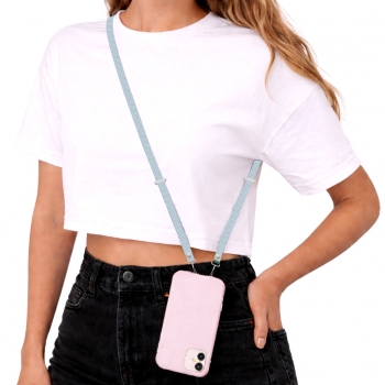Bandouliere tissé  208 cm pour Smartphone - bleu glacier