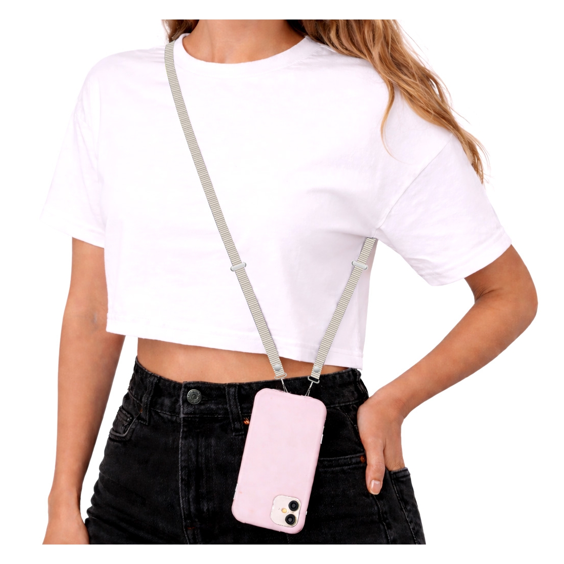 Bandouliere tissé  208 cm pour Smartphone - beige