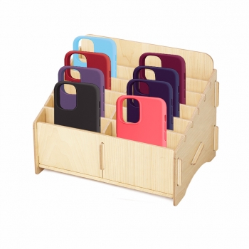 Display en bois pour coques et housses 12 cavités