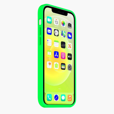 Coque Silicone Moxie BeFluo Fine et Légère pour iPhone 16 Pro Max, Intérieur Microfibre - Vert Fluo