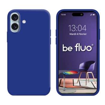 Coque Silicone Moxie BeFluo Fine et Légère pour iPhone 17, Intérieur Microfibre - Bleu electrique