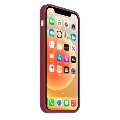 Coque Silicone Moxie BeFluo Fine et Légère pour iPhone 16, Intérieur Microfibre - Dark Cherry