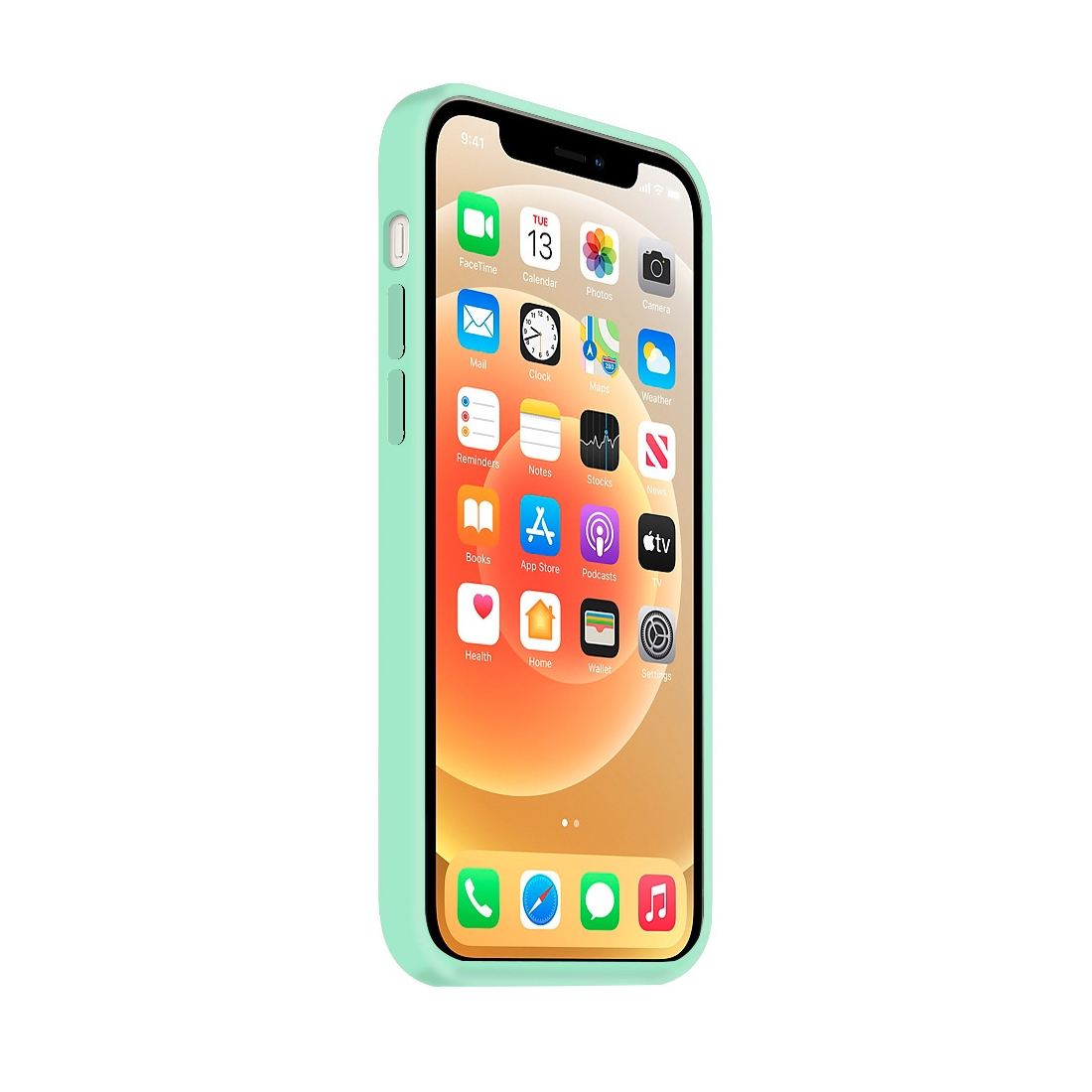 Coque Silicone Moxie BeFluo Fine et Légère pour iPhone 15 Pro, Intérieur Microfibre - Menthe poivrée