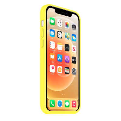 Coque Silicone Moxie BeFluo Fine et Légère pour iPhone 16e, Intérieur Microfibre - Jaune fluo
