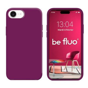Coque Silicone Moxie BeFluo Fine et Légère pour iPhone 16e, Intérieur Microfibre - Jaune fluo