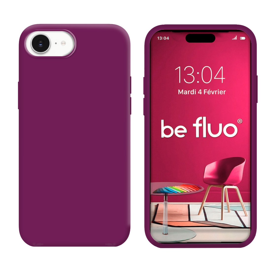 Coque Silicone Moxie BeFluo Fine et Légère pour iPhone 16e, Intérieur Microfibre - Jaune fluo