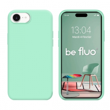 Coque Silicone Moxie BeFluo Fine et Légère pour iPhone 17e, Intérieur Microfibre - Menthe poivrée