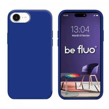 Coque Silicone Moxie BeFluo Fine et Légère pour iPhone 17e, Intérieur Microfibre - Bleu electrique