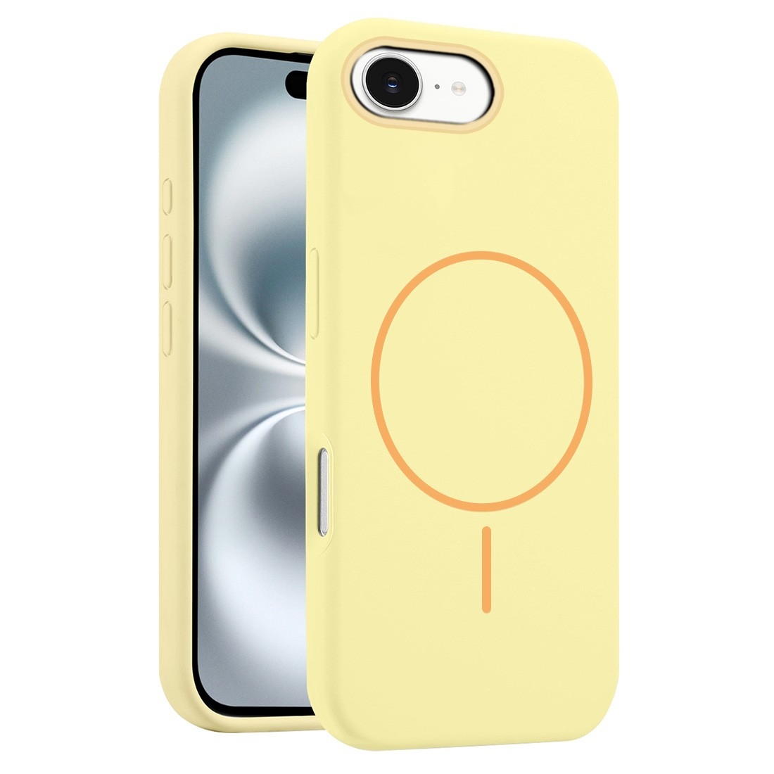 Coque Silicone Moxie BeFluo avec magsafe iPhone 17e - jaune