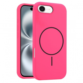 Coque Silicone Moxie BeFluo avec magsafe iPhone 17e - rose