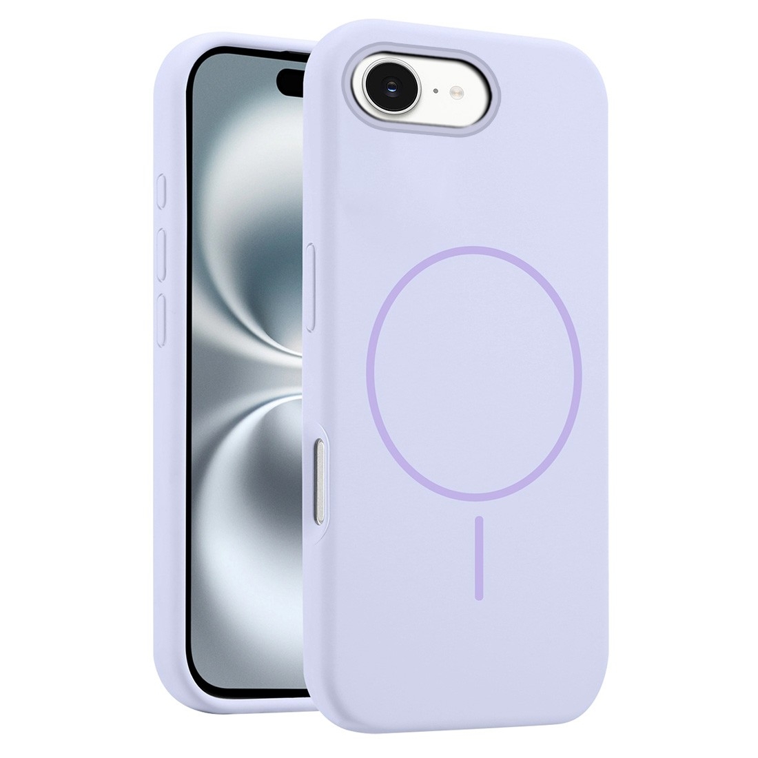 Coque Silicone Moxie BeFluo avec magsafe iPhone 17e - lilas