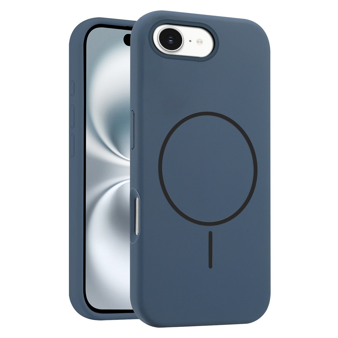 Coque Silicone Moxie BeFluo avec magsafe iPhone 17e - bleu foncé