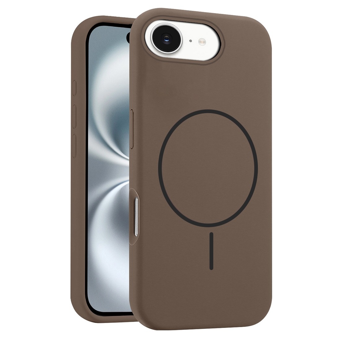 Coque Silicone Moxie BeFluo avec magsafe iPhone 17e - marron